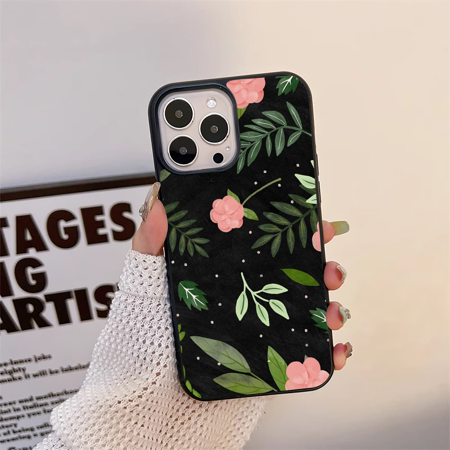 Floral Seamless Pattern Scattered Glass Case