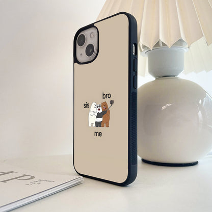 Sibling Squad Selfie Glass Case