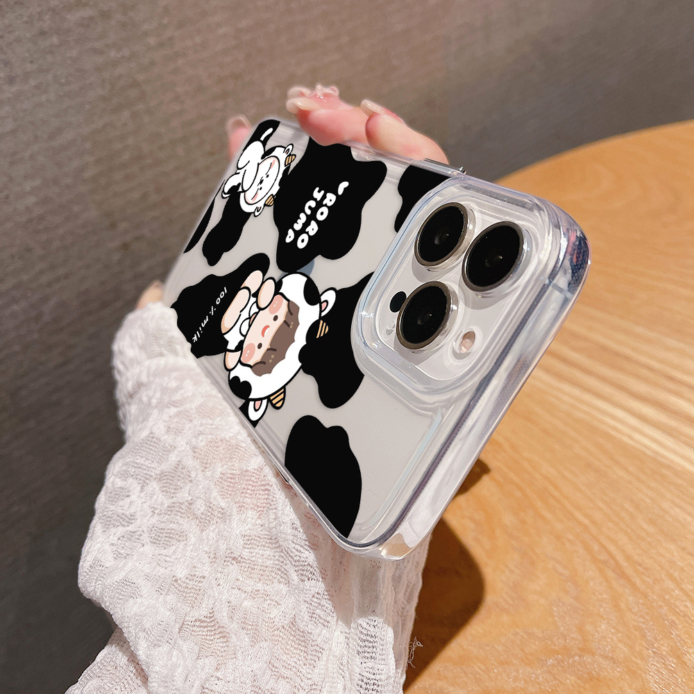 Roro Jump Cow Pattern Clear Silicon Case Cover