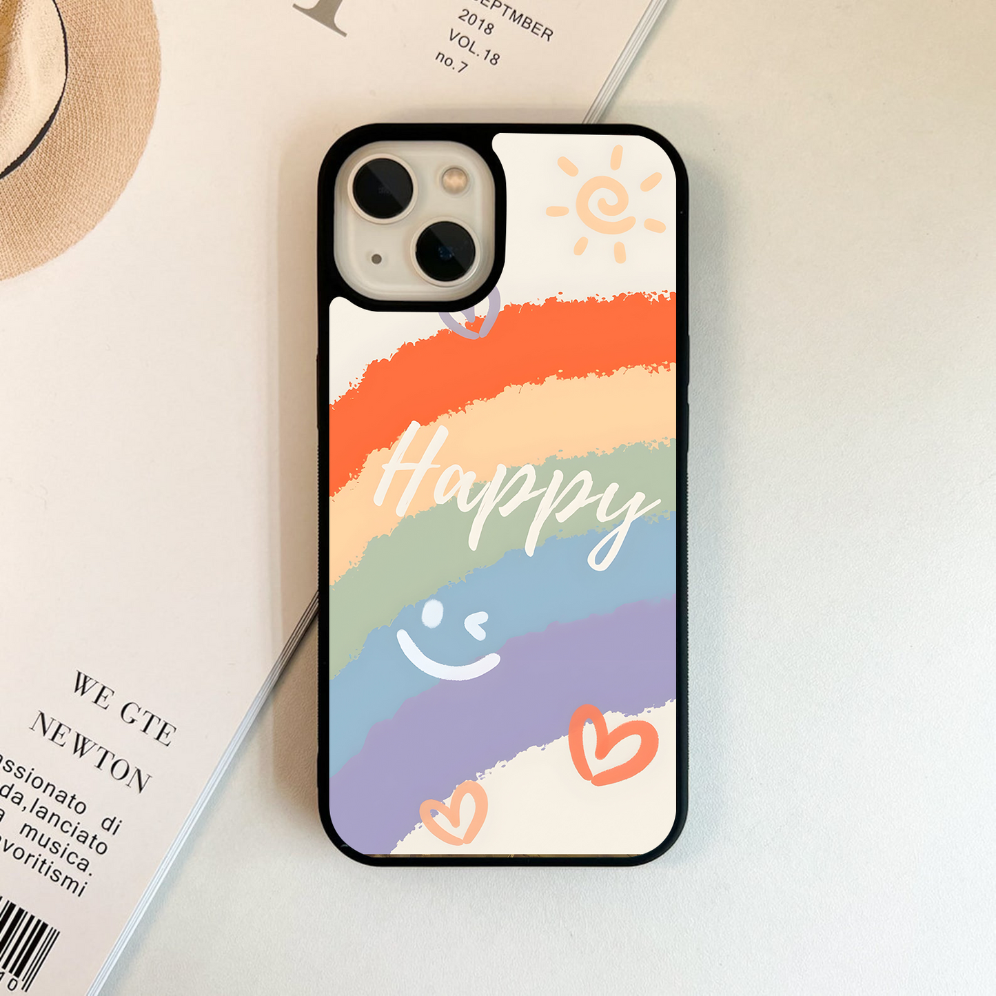 Happy Rainbow Art Glass Case