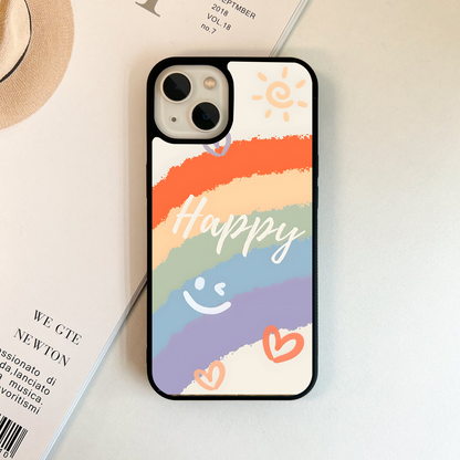 Happy Rainbow Art Glass Case