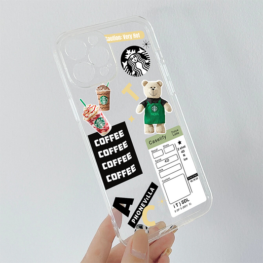 Starbucks- Teddy, Very Hot, Clear Silicon Case Cover
