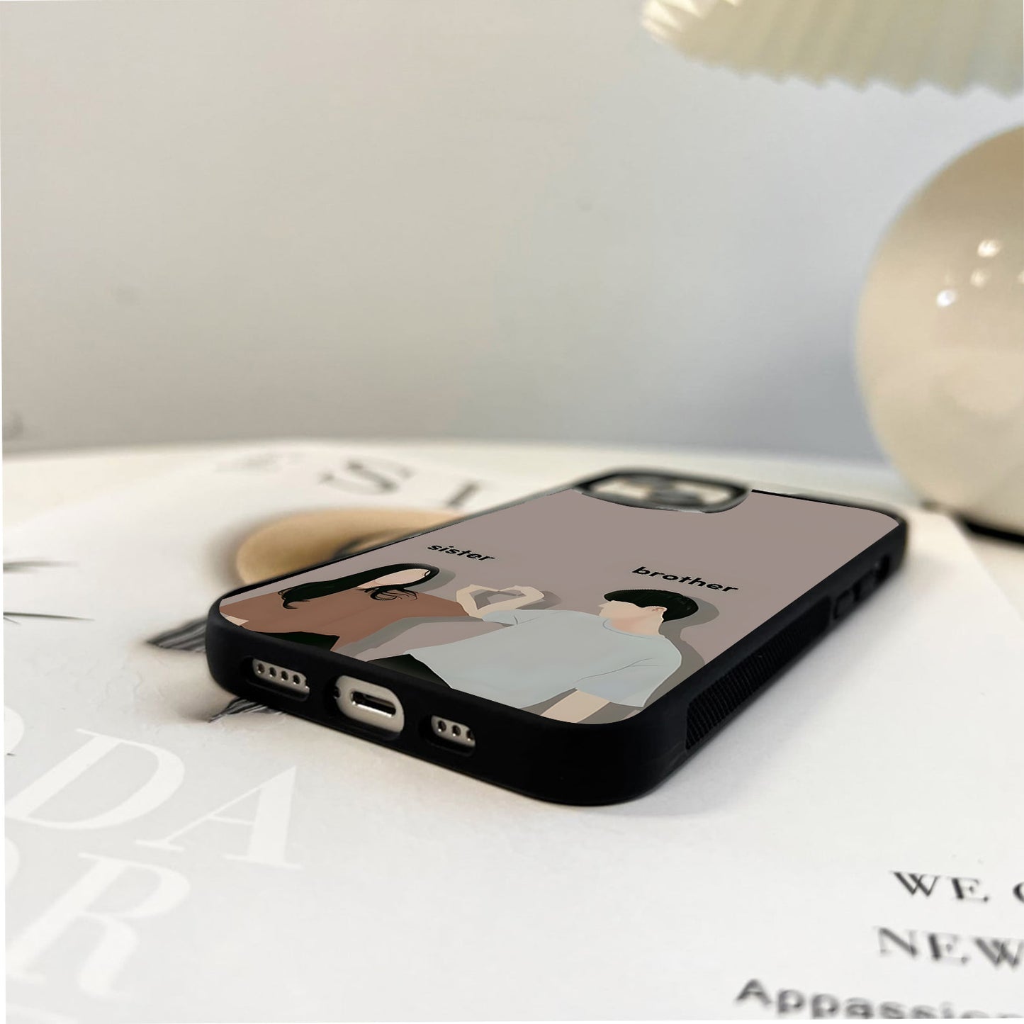 Sweet Sibling Bond Glass Case
