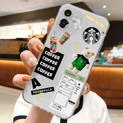Starbucks- Teddy, Very Hot, Clear Silicon Case Cover