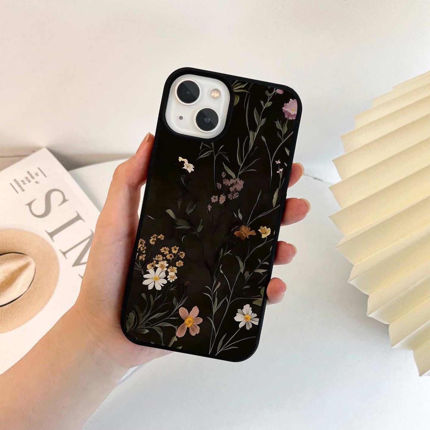 Midnight Wildflowers Whisper Glass Case