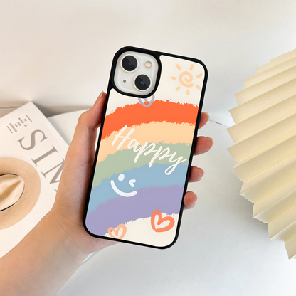 Happy Rainbow Art Glass Case