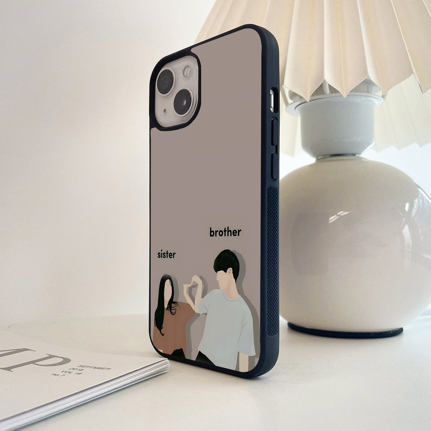 Sweet Sibling Bond Glass Case