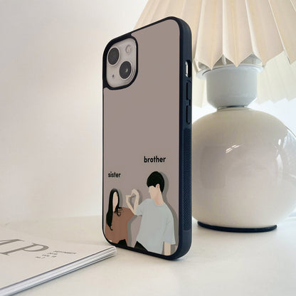 Sweet Sibling Bond Glass Case