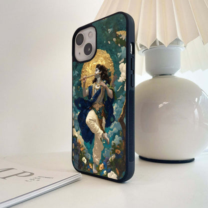 Divine Krishna Art Glass Case