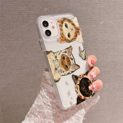 Aesthetic Cat Trio Clear Silicon Cover