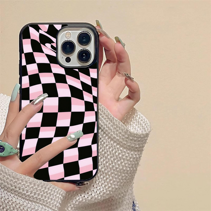 Pink Checker Glass Case