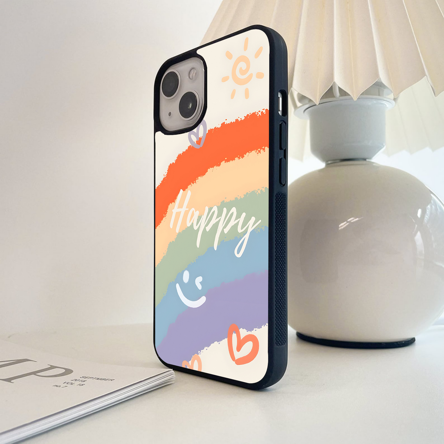 Happy Rainbow Art Glass Case