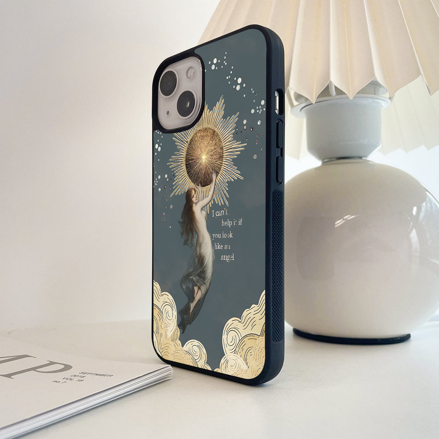 Golden Angel Rise Glass Case