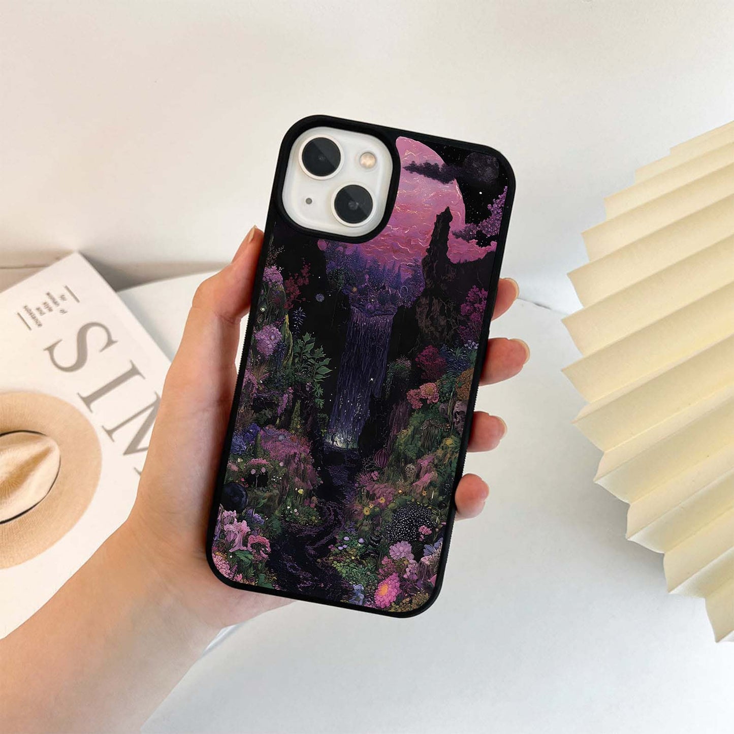 Moonlit Blossom Falls Glass Case