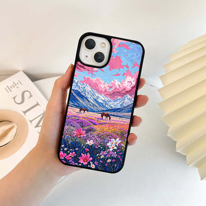 Dreamy Floral Pastures Glass Case