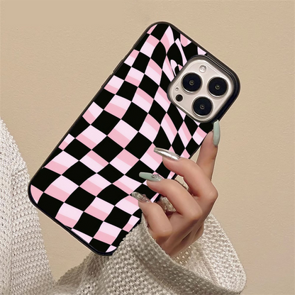 Pink Checker Glass Case