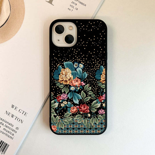 Floral Textile Design Glass Case