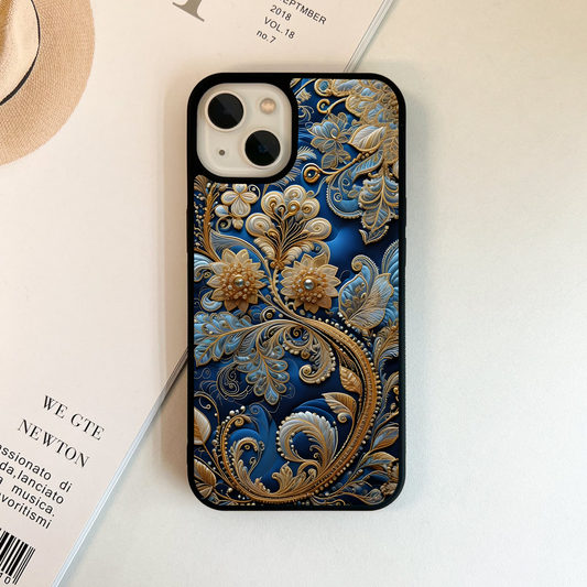 Golden Ocean Bloom Glass Case