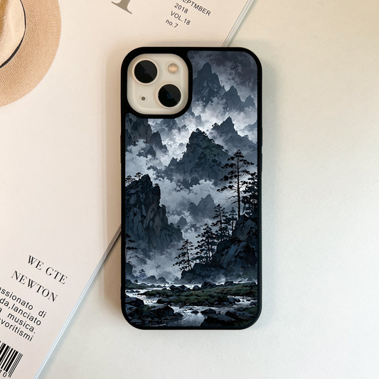 Dark Misty Peaks Glass Case