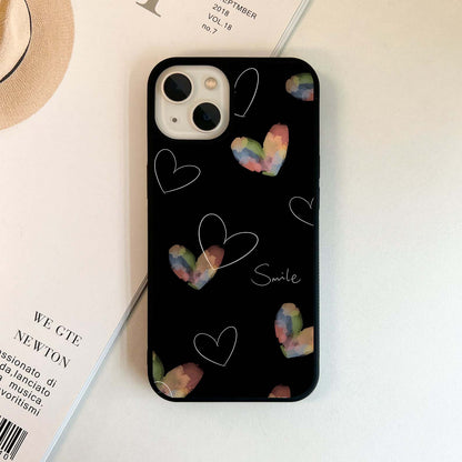 Rainbow Love Scribbles Glass Case