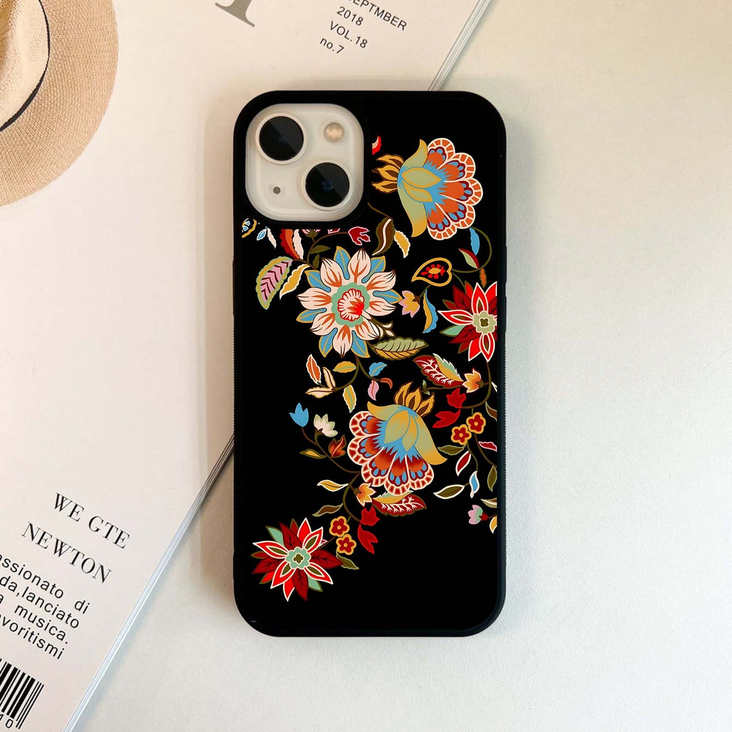 Folk Bloom Tapestry Glass Case