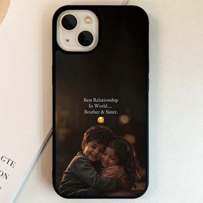 Warm Sibling Embrace Glass Case