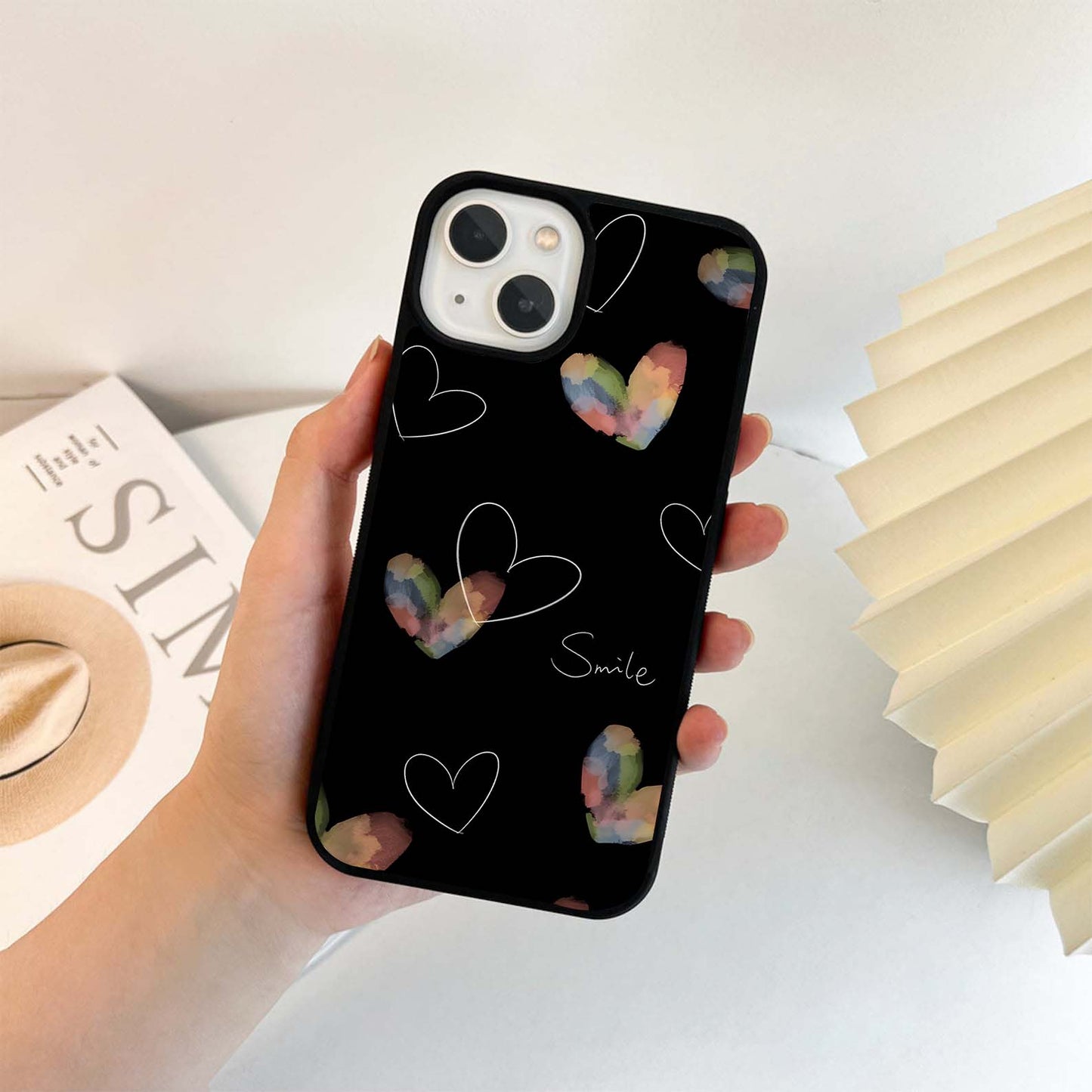 Rainbow Love Scribbles Glass Case