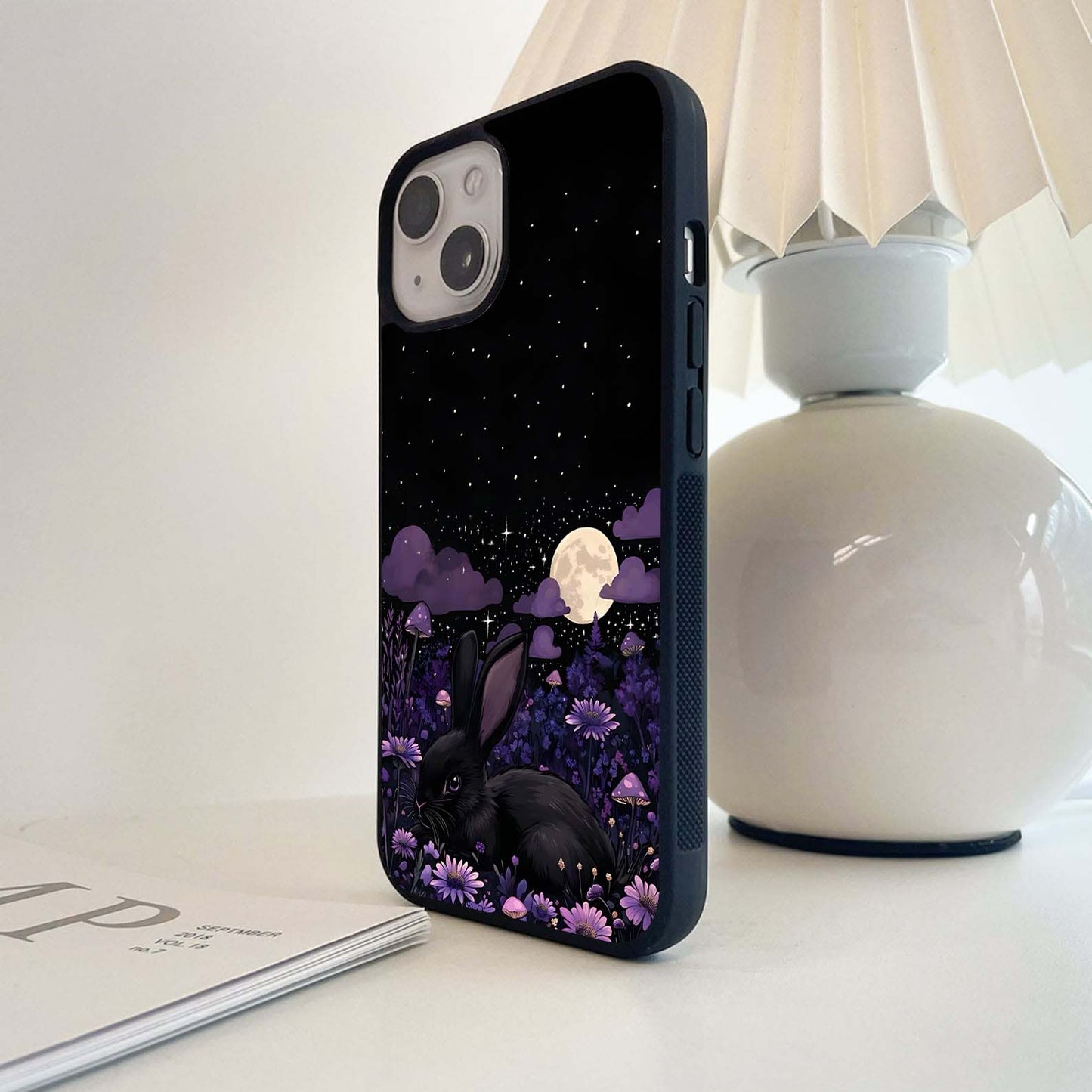 Moonlit Bunny Dreams Glass Case