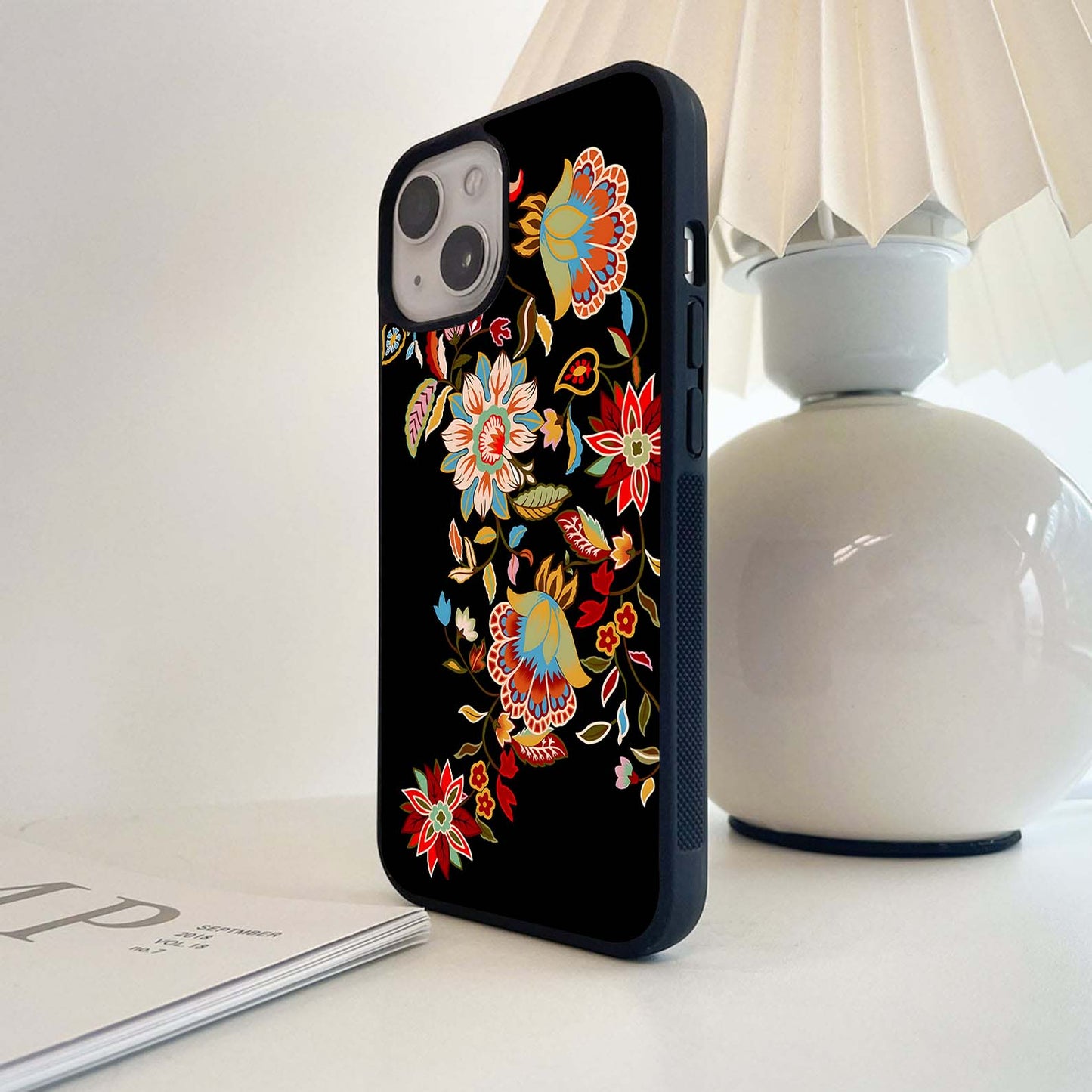 Folk Bloom Tapestry Glass Case