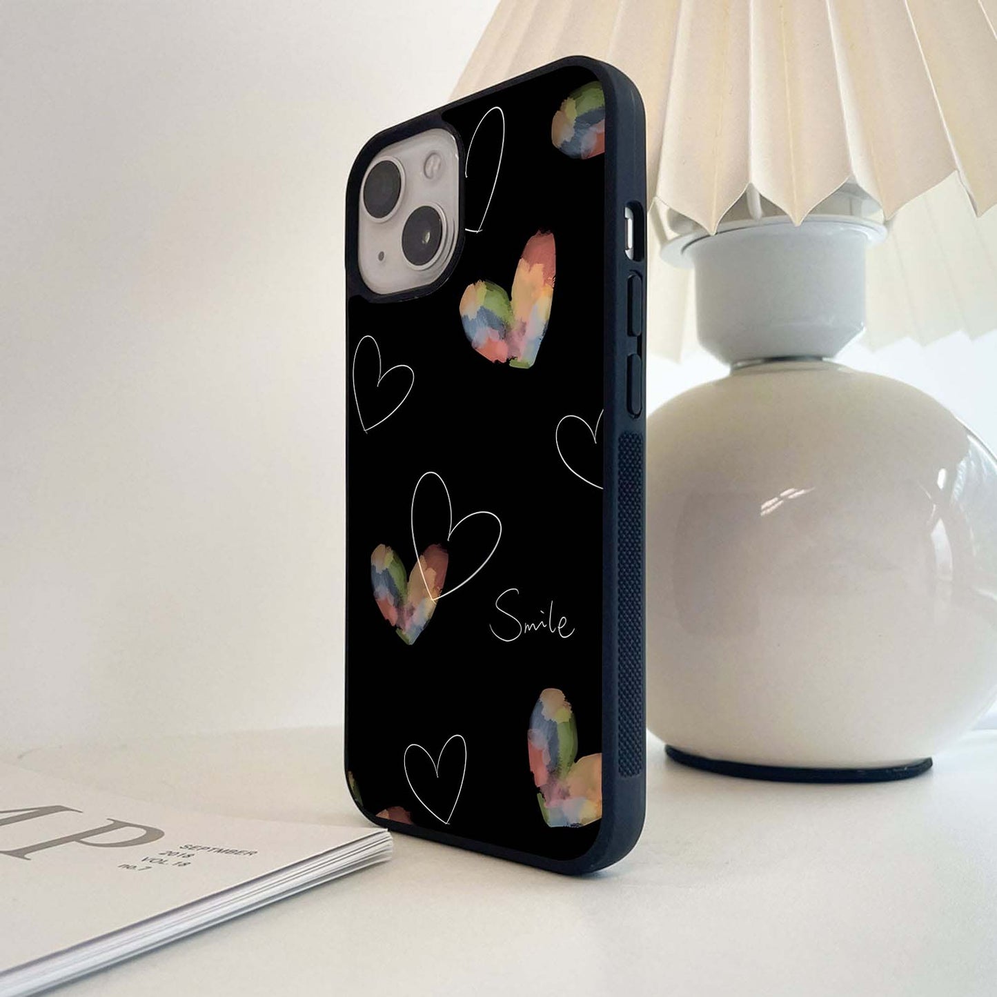 Rainbow Love Scribbles Glass Case