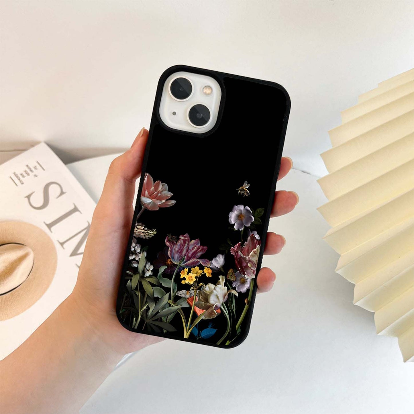 Enchanted Midnight Blooms Glass Case