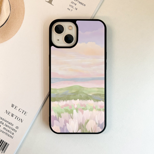 Pastel Meadow Morning Glass Case