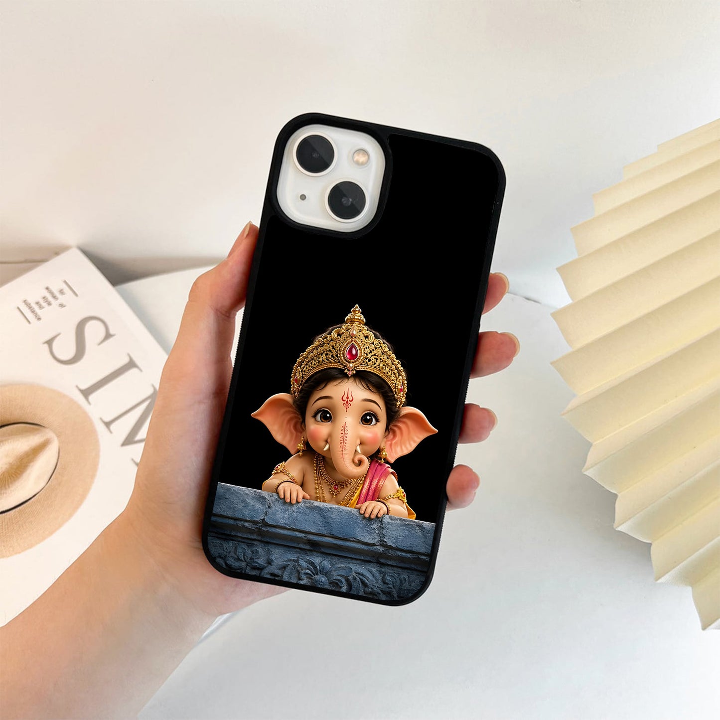 Cute Baby Ganesha Glass Case