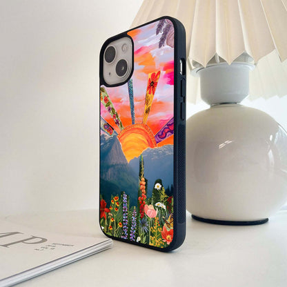 Painted Sunrise Valley Glass Case