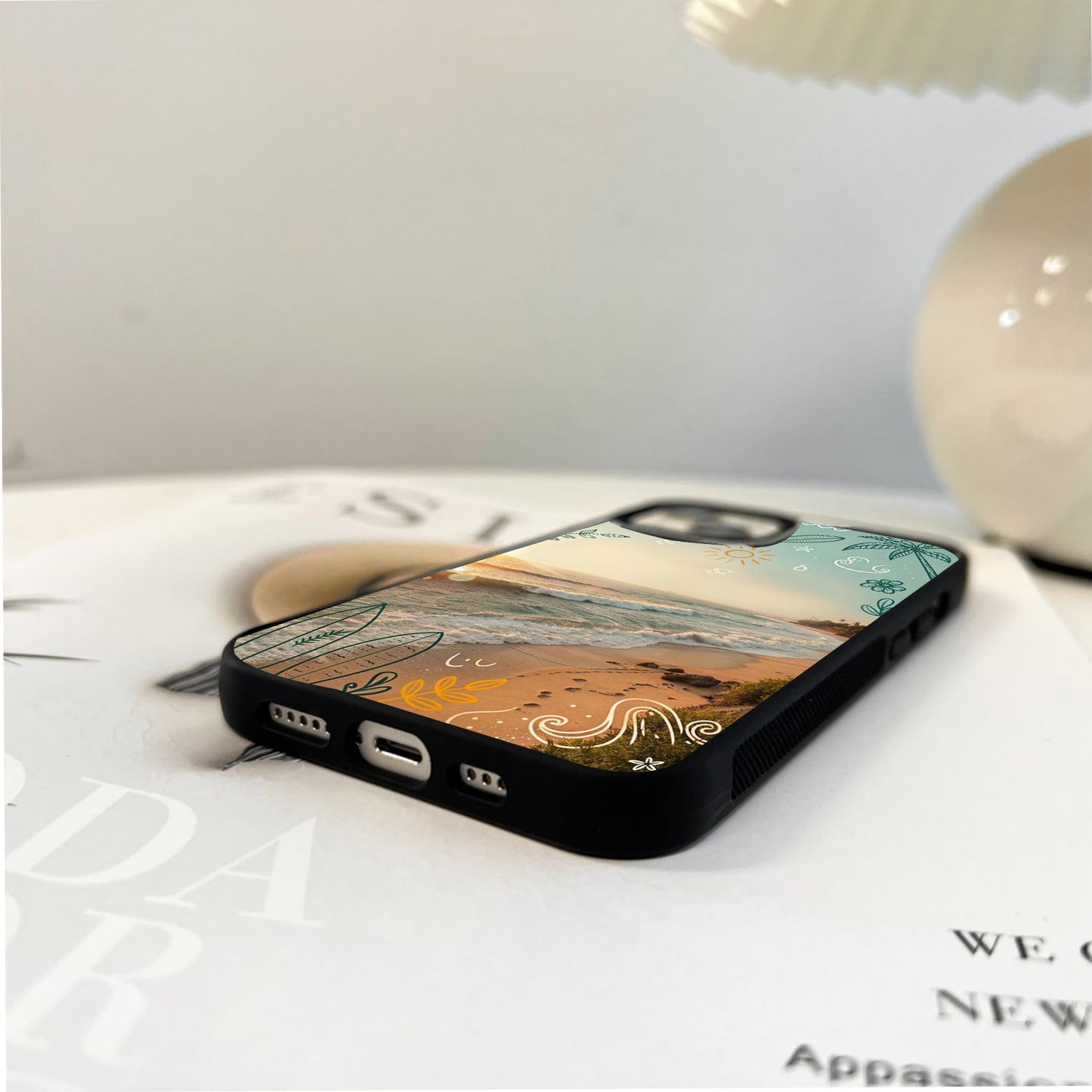 Coastal Doodle Sunset Glass Case