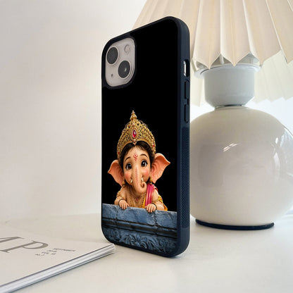 Cute Baby Ganesha Glass Case