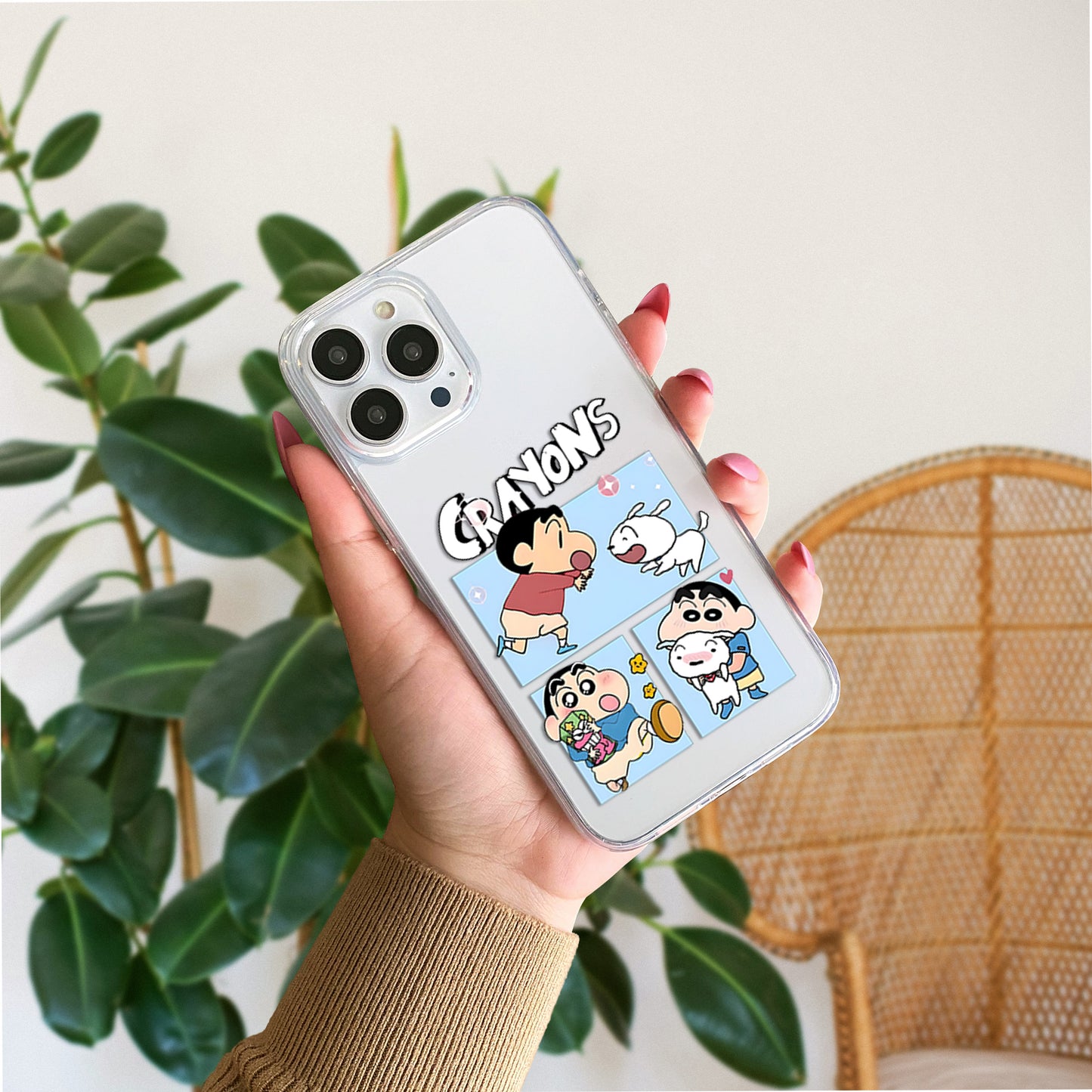 Cute Crayon Shinchan Clear Silicon Cover