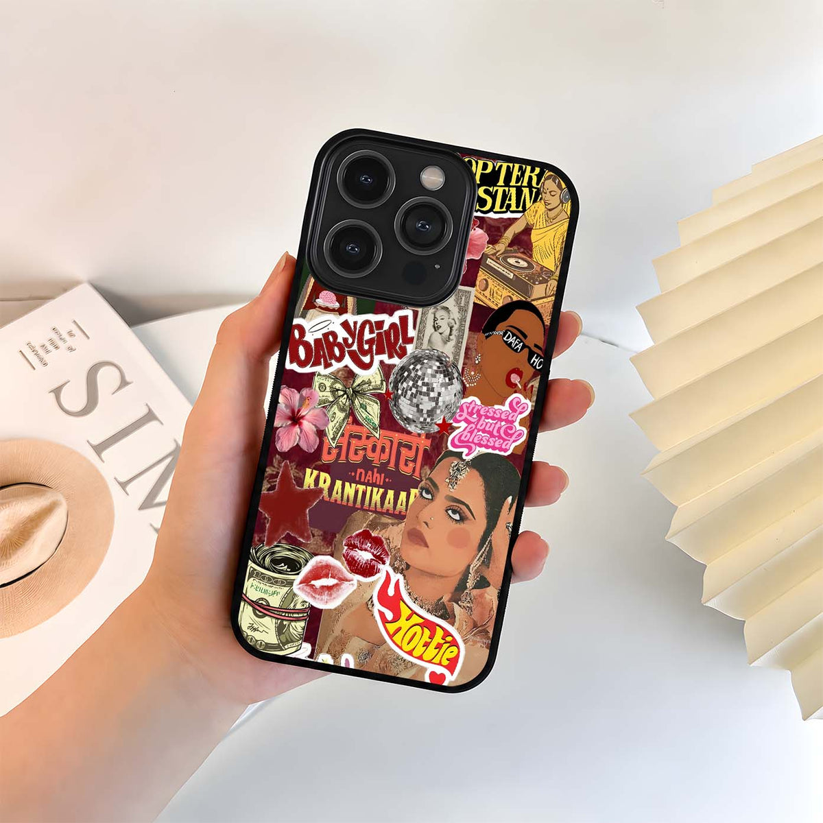 Retro Desi Baddie Glass Case