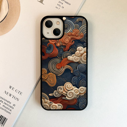 Sculpted Clouds Design Glass Case