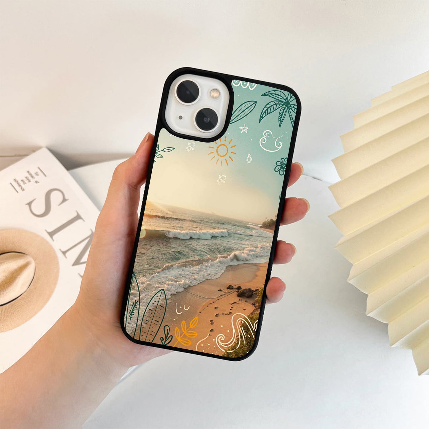 Coastal Doodle Sunset Glass Case