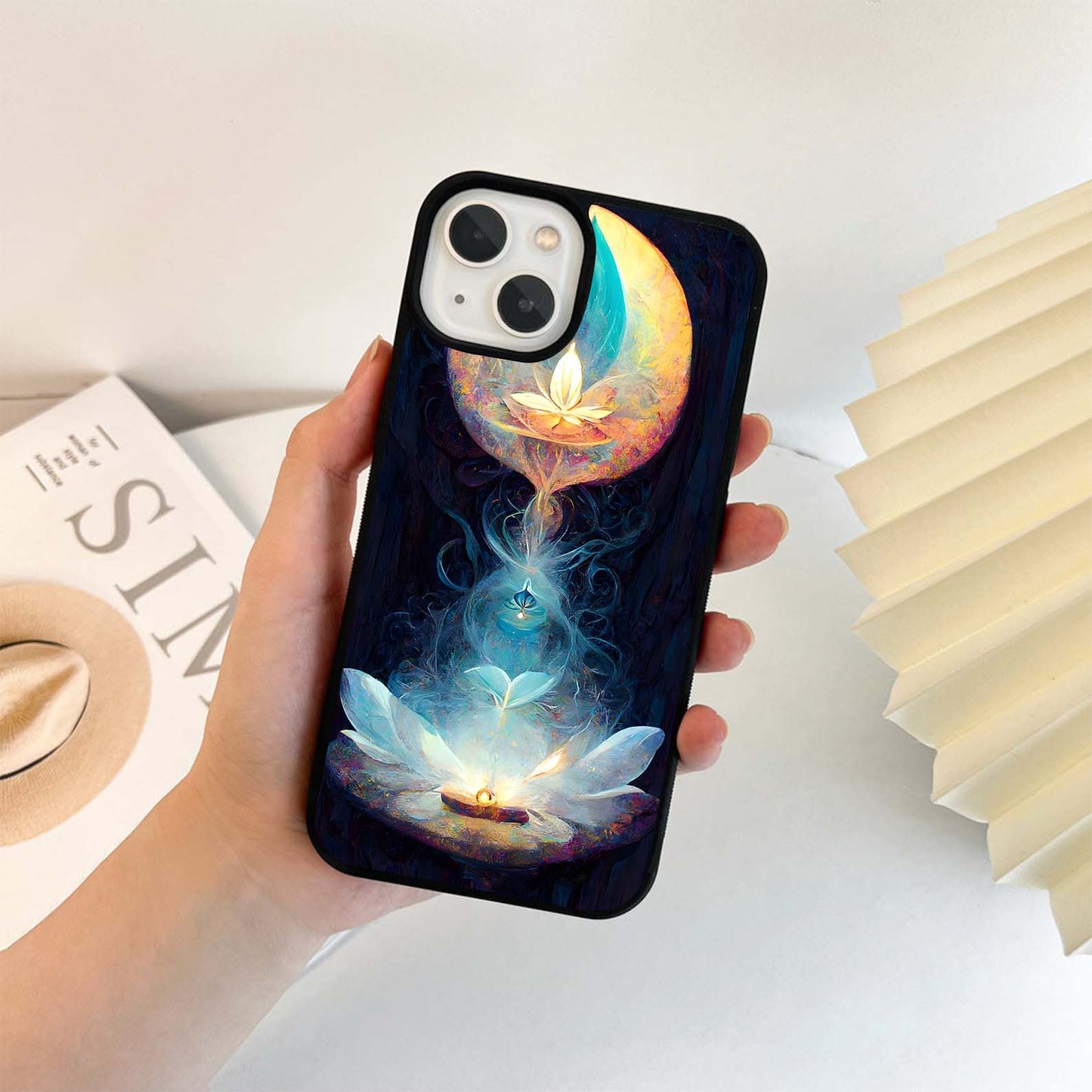 Sacred Lotus Flame Glass Case