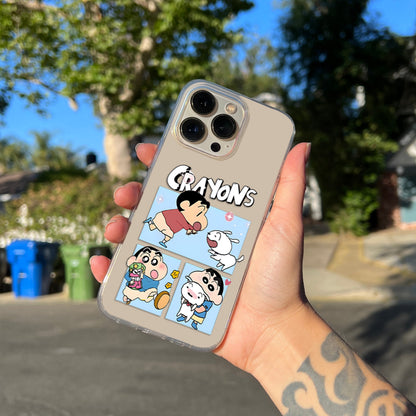 Cute Crayon Shinchan Clear Silicon Cover