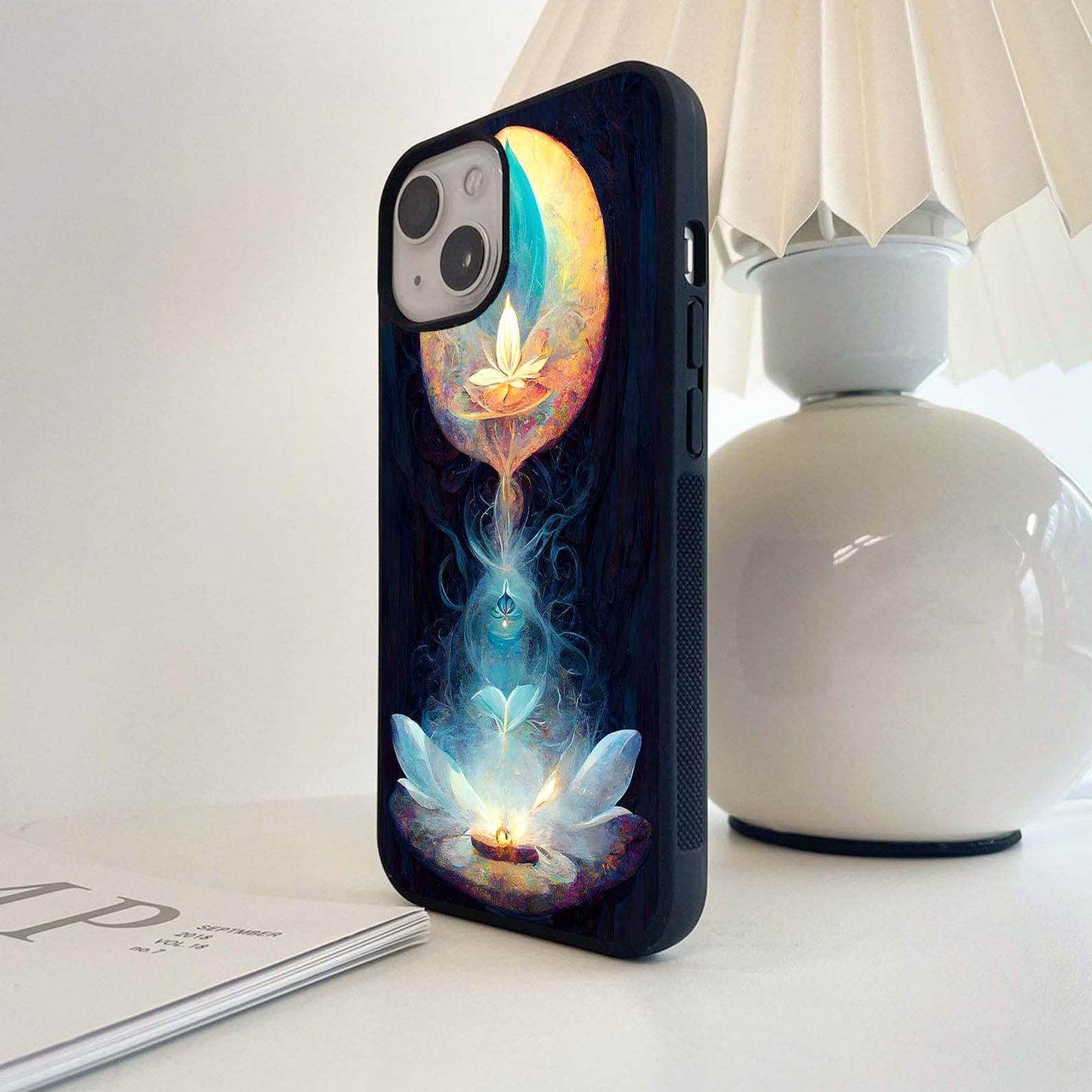 Sacred Lotus Flame Glass Case