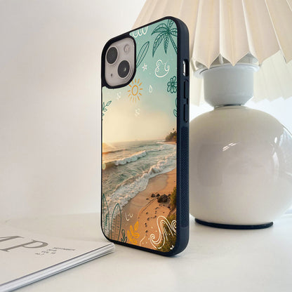 Coastal Doodle Sunset Glass Case