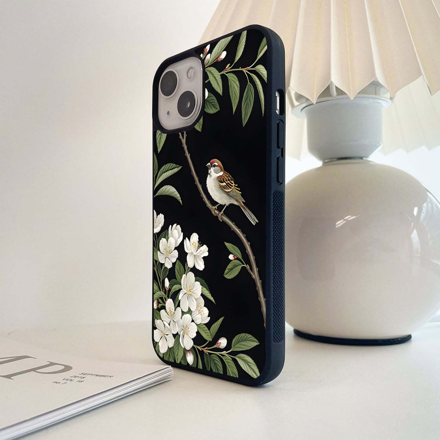 Creative Bird Art Glass Case