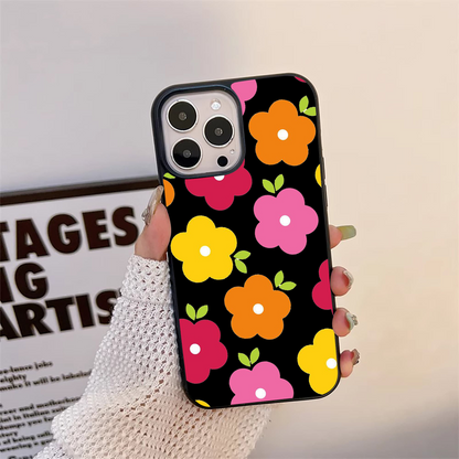 Colorfull Flower Pattern  Glass Case