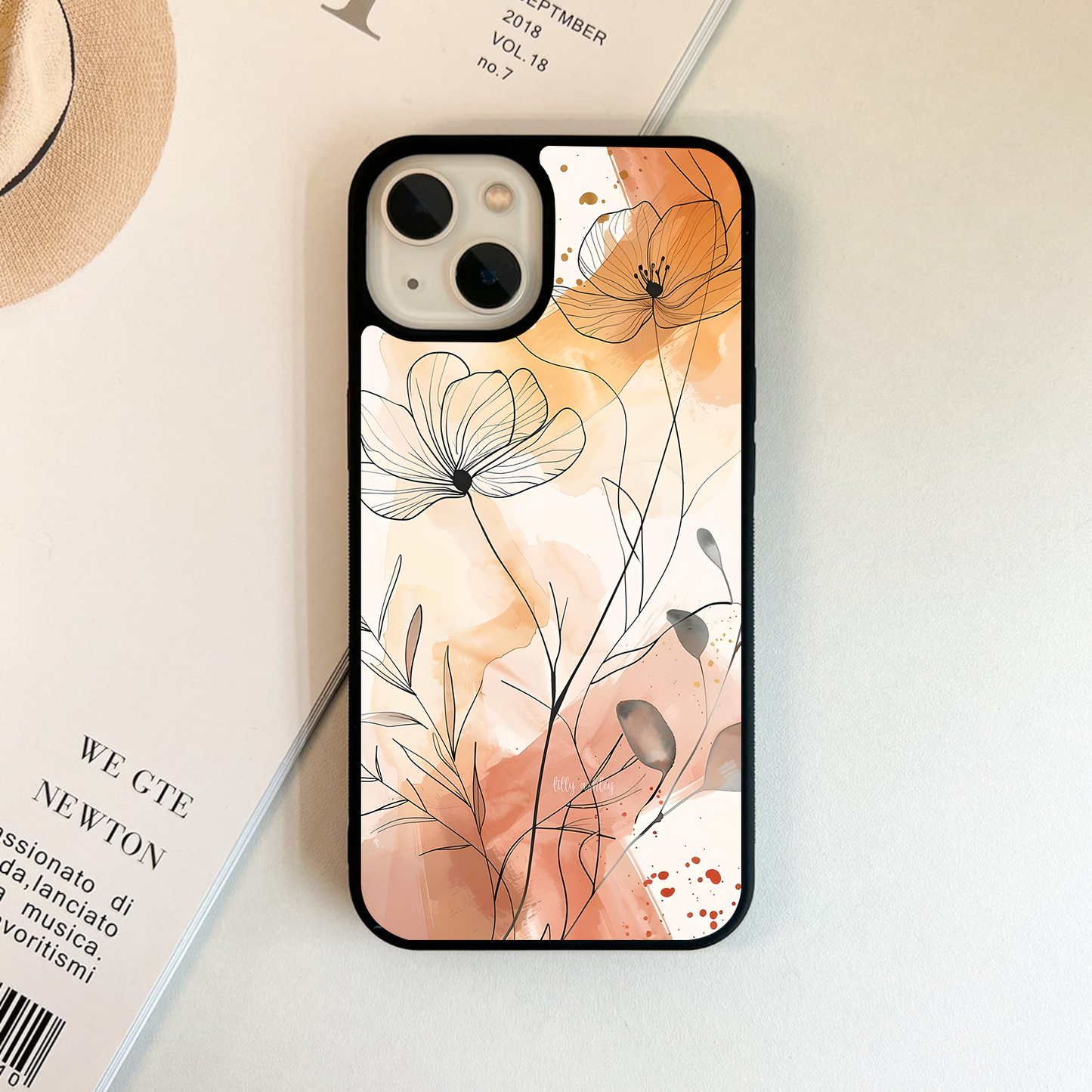 Abstract Shade Flowers Glass Case