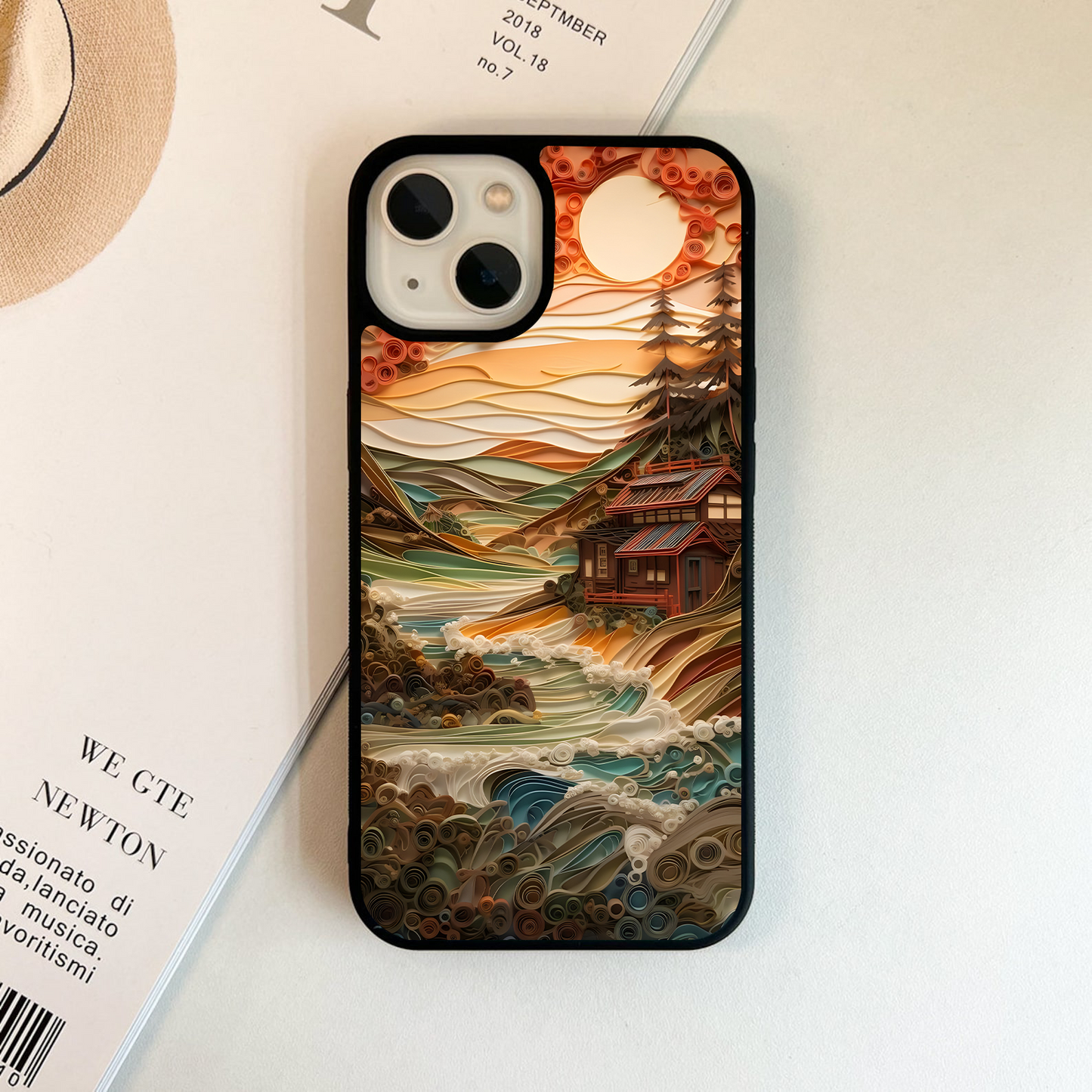 Cabin with Autumn Glass Case