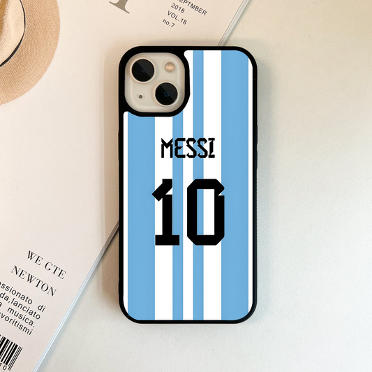Messi 10 In Astonishing Blue-White Glass Case