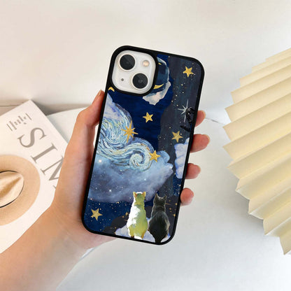 Moonlit Feline Gaze Glass Case